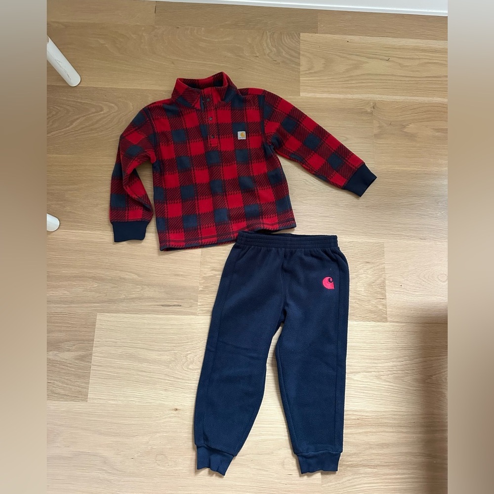 Carhartt Kids plaid top and joggers set